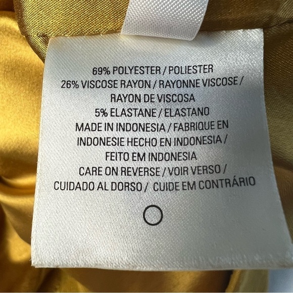 VINTAGE T TAHARI Sheath Belted Twisted Neckline Sleeveless Dress Gold Size 2 - Picture 9 of 14